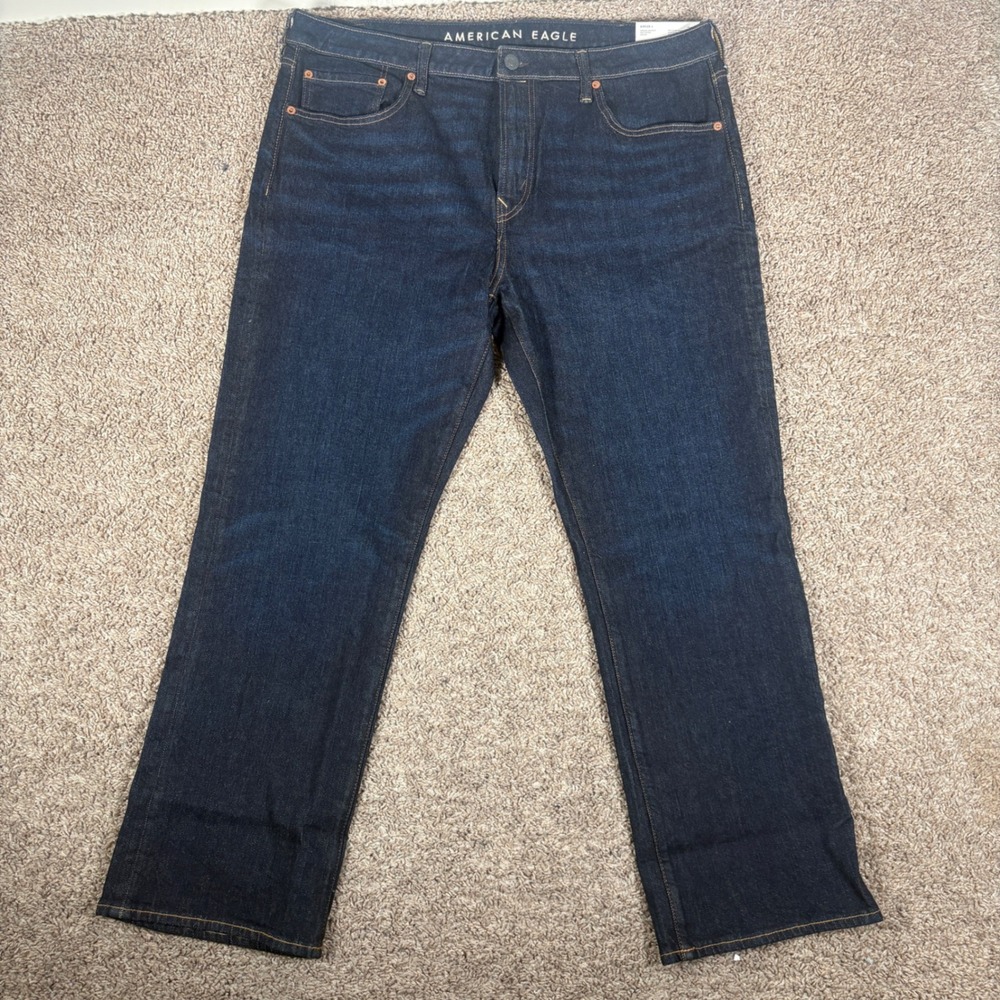 American Eagle Mens Original Bootcut Airflex+ Dark Indigo Jeans 38x30 NEW
